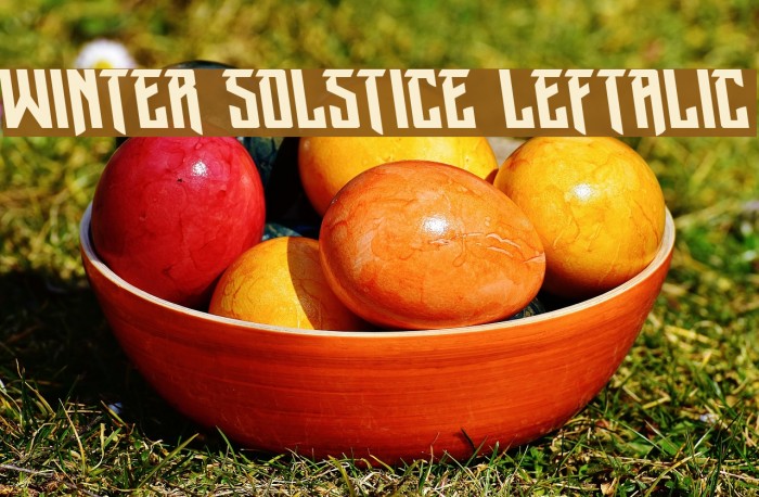 Winter Solstice Leftalic Font examples