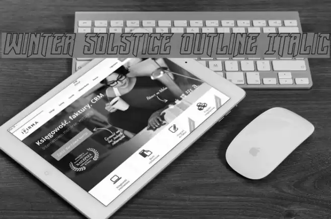 Winter Solstice Outline Italic Font examples