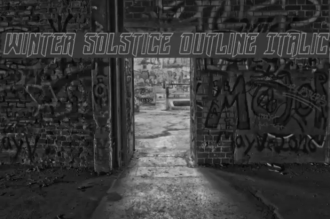 Winter Solstice Outline Italic Font examples