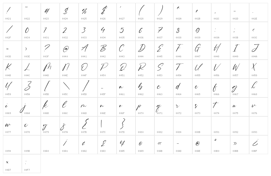 Winter Sunrise Character Map