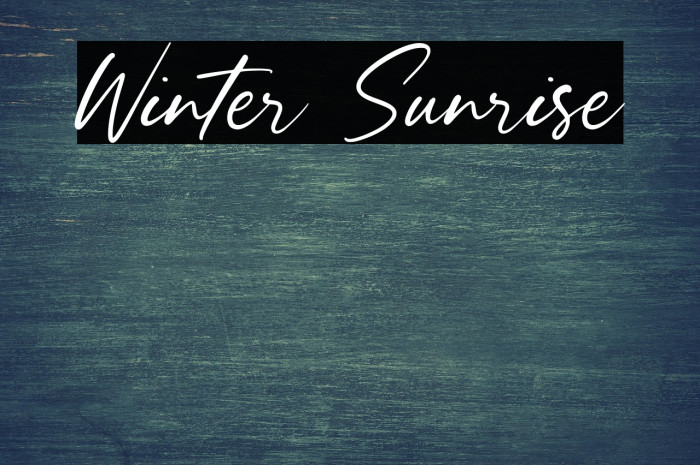 Winter Sunrise Example 1