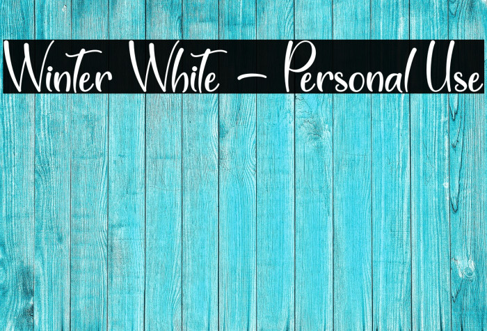 Winter White - Personal Use Example 1