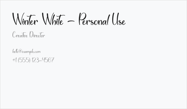 Winter White - Personal Use Business Card