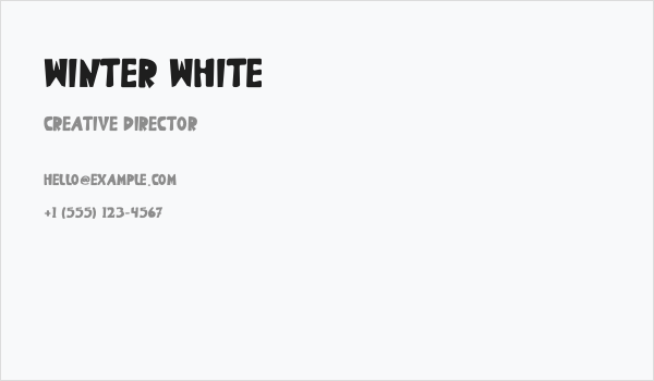 Winter White Business Card