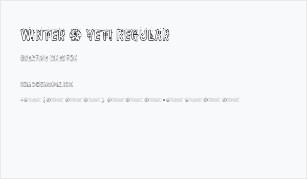 Winter * Yeti Regular Business Card