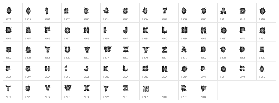 WinterDecor Character Map