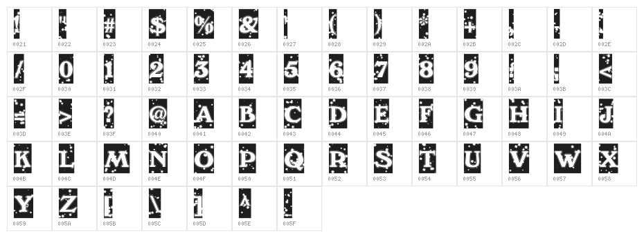 WinterNight DB Character Map