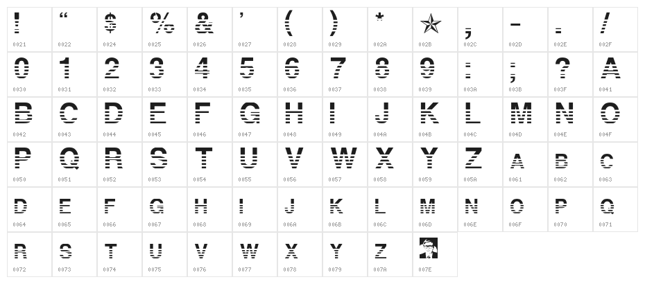 WinterPark Character Map