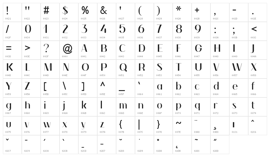 Winter_Sans Character Map