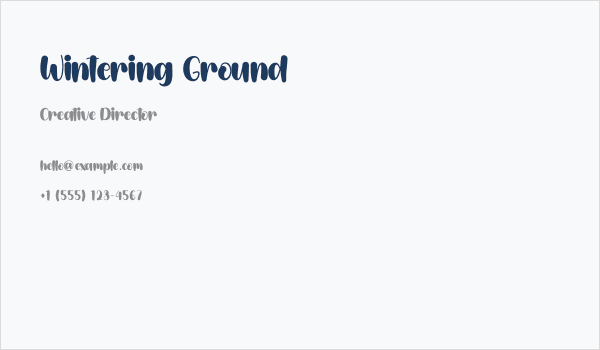 Wintering Ground Business Card