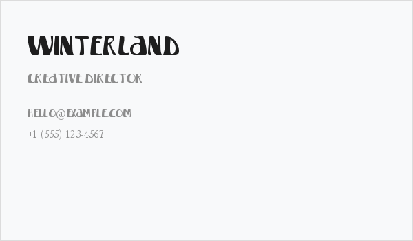 Winterland Business Card