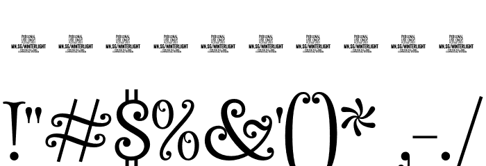 Winterlight Symbols PERSONAL Regular Font OTHER CHARS