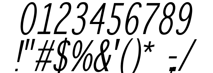 WinterthurCondensedOblique Font OTHER CHARS