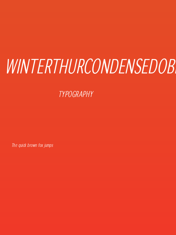 WinterthurCondensedOblique Poster