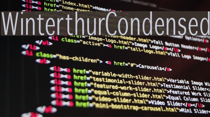 WinterthurCondensed Font examples