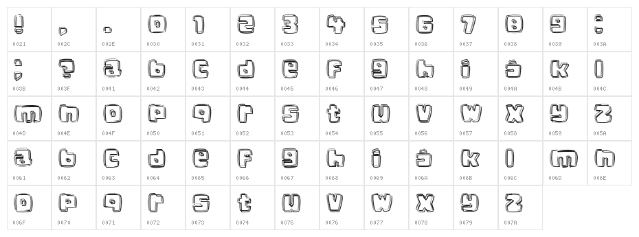Wire Regular Character Map