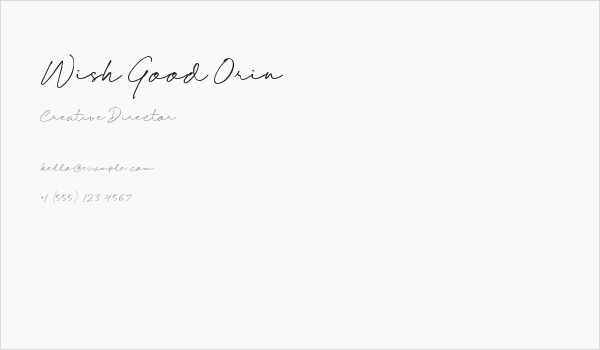 Wish Good Orin Business Card