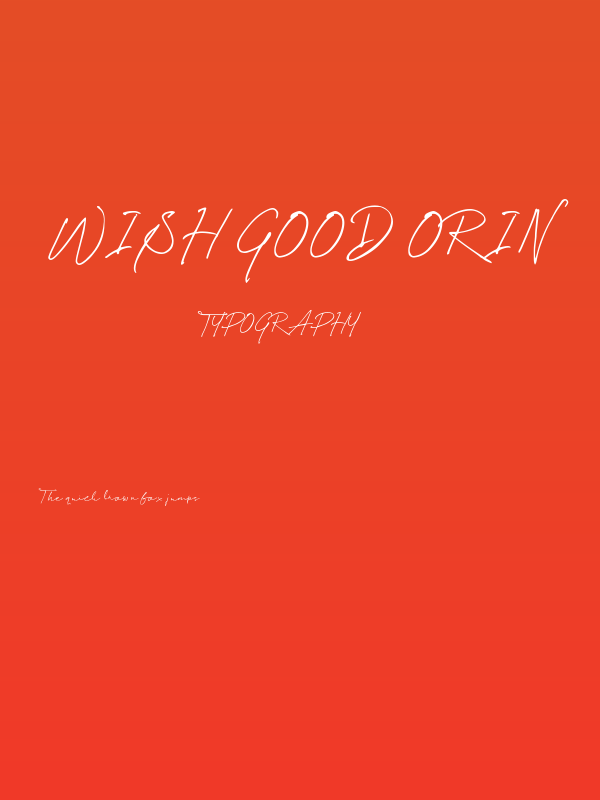 Wish Good Orin Poster