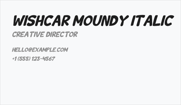 Wishcar Moundy Italic Business Card