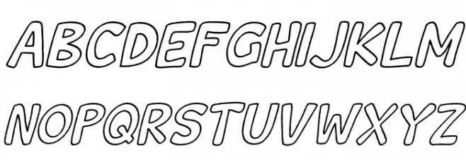 Wishcar Moundy Outline Italic Шрифта ВЕРХНИЙ