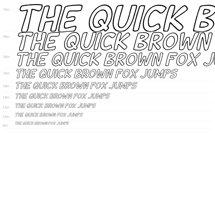 Wishcar Moundy Outline Italic Waterfall