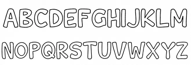 Wishcar Moundy Outline Schriftart Groß