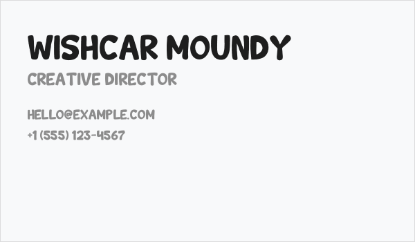 Wishcar Moundy Business Card