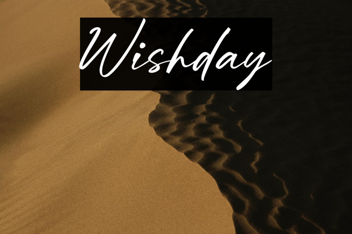 Wishday Schriftart examples