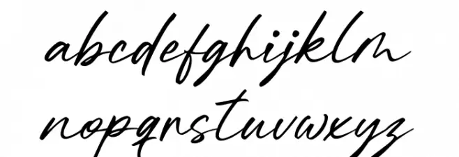 Wishday Schriftart Kleinbuchstaben