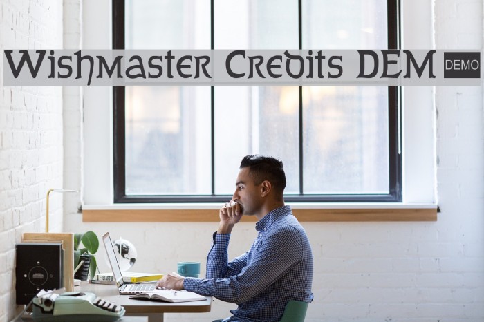Wishmaster Credits DEMO Font examples