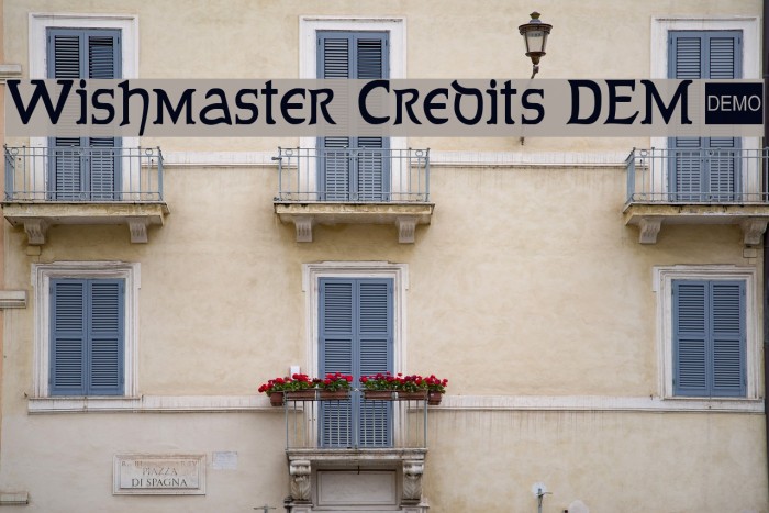 Wishmaster Credits DEMO Font examples