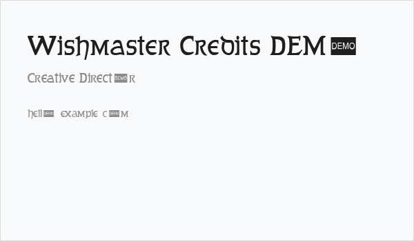 Wishmaster Credits DEMO Business Card