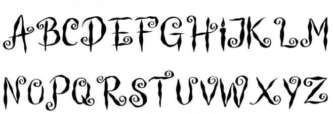 Witch Swirl Caratteri MAIUSCOLE