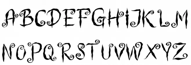 Witch Swirl Caratteri MINUSCOLO