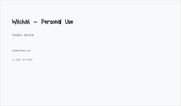 Witchat - Personal Use Business Card