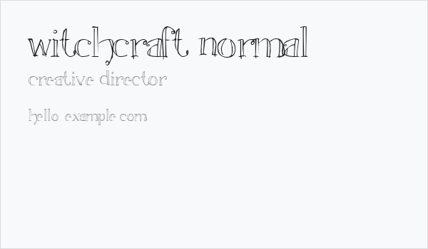 Witchcraft Normal Business Card