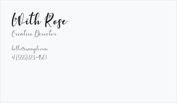 With Rose Business Card