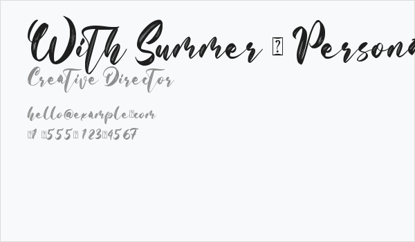 With Summer - Personal Use Business Card