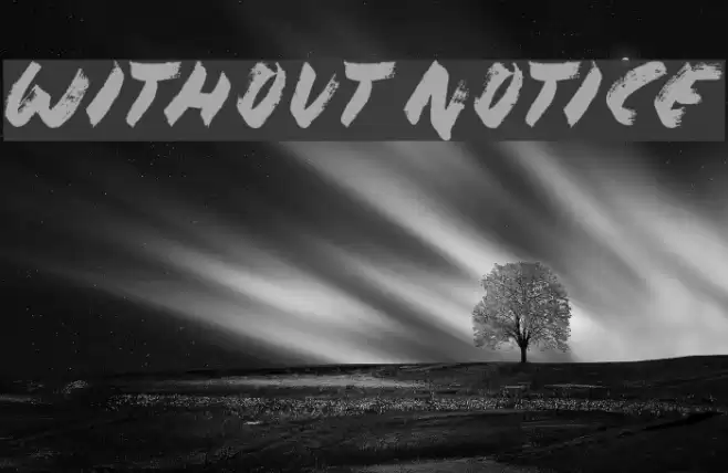 Without Notice Font examples