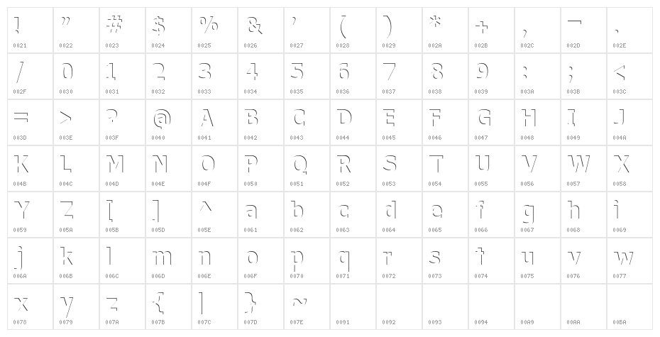 Without a Trace Character Map