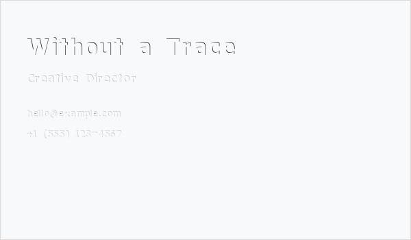 Without a Trace Business Card