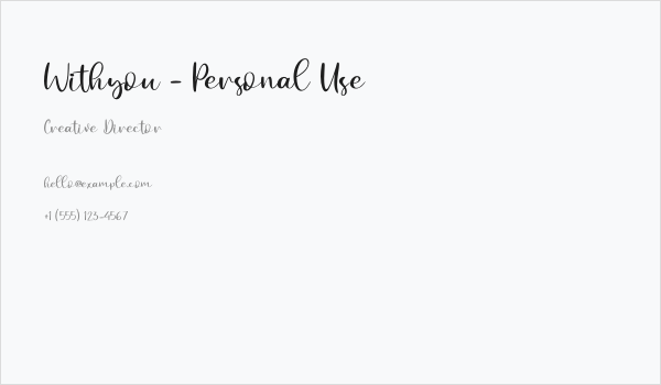 Withyou - Personal Use Business Card