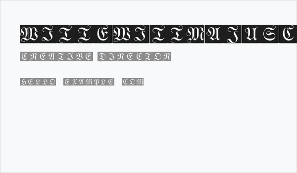 WittewittMajuscles-FlourishBricks Business Card