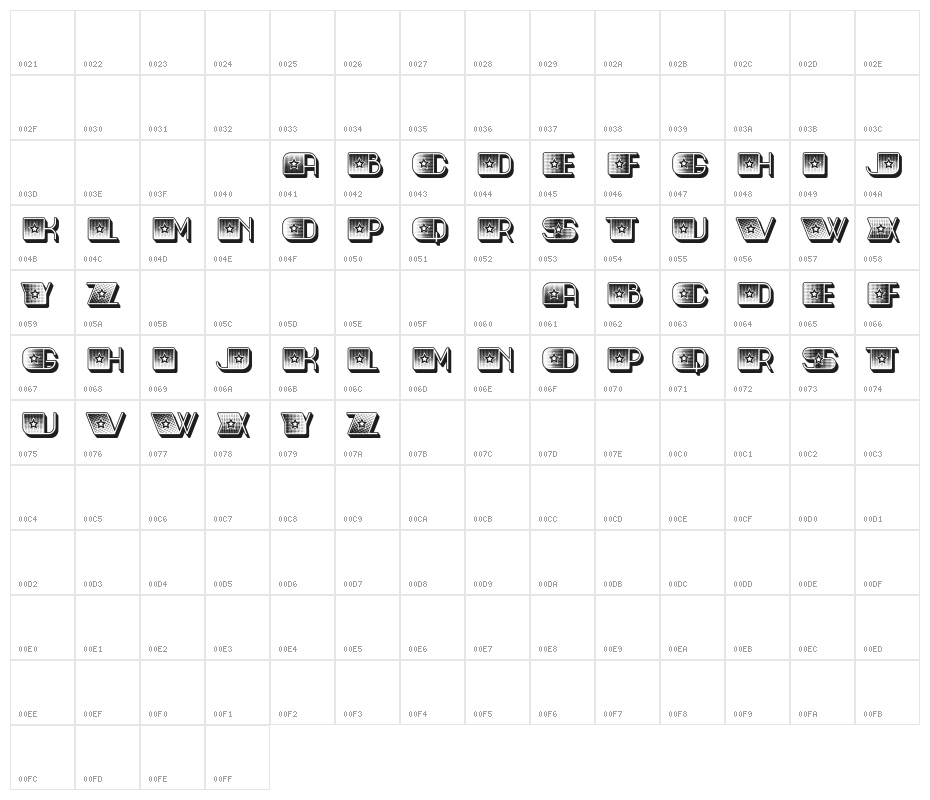 Wizard Regular Character Map