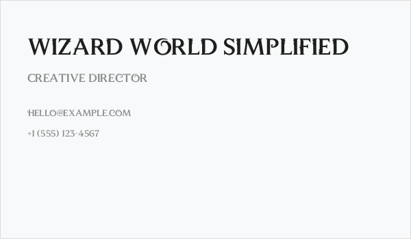 Wizard World Simplified Business Card