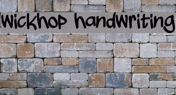 wickhop handwriting Font examples