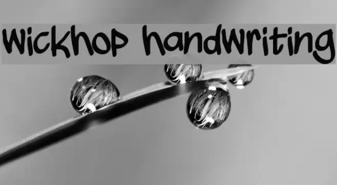 wickhop handwriting Font examples
