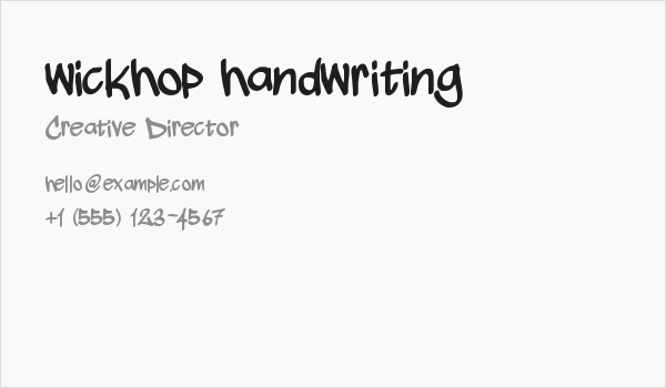 wickhop handwriting Business Card