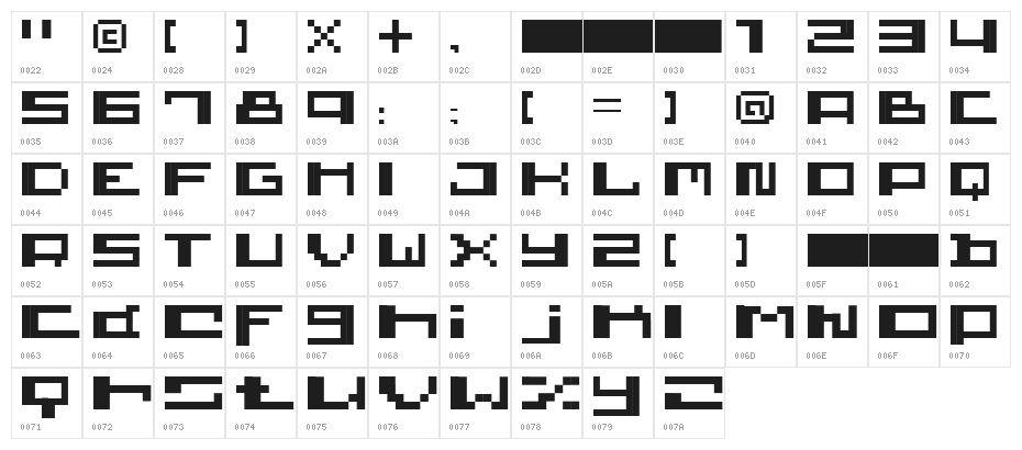 wickywirus Boldy Character Map