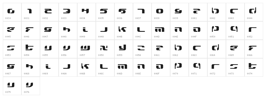 widzeniea bold Character Map